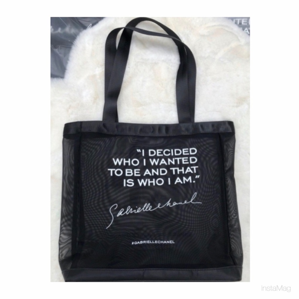 Chanel Gabrielle Mesh Tote Bag I Decided Who I Wanted To Be & That Is Who I Am
